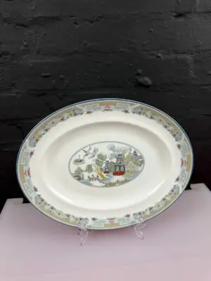 Wedgwood Chinese Legend Oval Carving Serving Platter Plate 14" Wide 2 Available