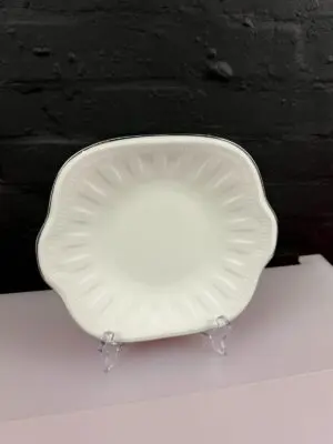 Wedgwood Colosseum Platinum Eared Square Cake Bread Plate 26 cm Wide