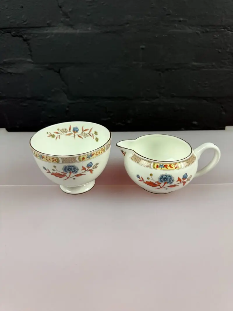 Wedgwood Jamestown R4613 Squat Milk / Cream Jug 2.5" and Open Sugar Bowl Set