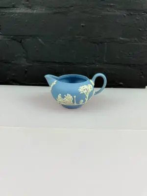 Wedgwood Jasper Ware Blue Milk / Cream Squat Jug 2.5" 1979