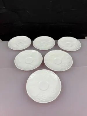 Wedgwood Strawberry & Vine Replacement Coffee Espresso Saucers 12.4 cm Set of 6