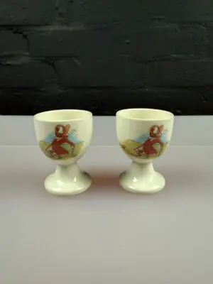 2 Wedgwood of Etruria and Barlaston The Three Jovial Huntsmen Footed Egg Cups