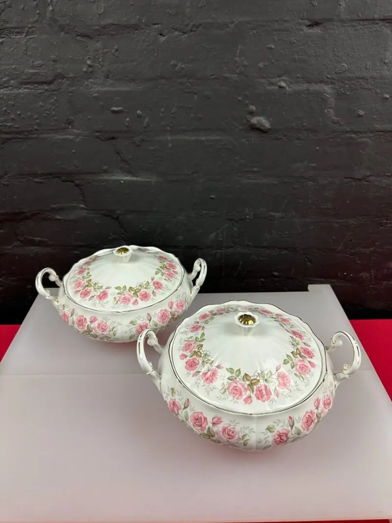 2 x Royal Adderley Devonshire Roses Lidded Covered Vegetable Serving Dish Tureen