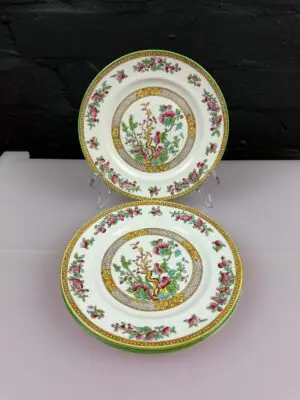 3 x Foley Art China Peacock Indian Tree Tea / Side Plates 18 cm Set