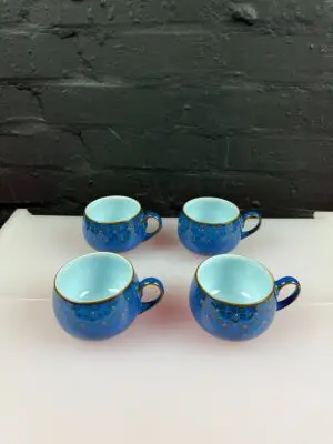 4 x Denby Midnight Blue Replacement Tea Cups For Saucers 2 Sets Available