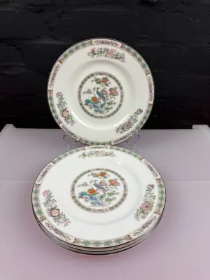 4 x Wedgwood Kutani Crane Dessert Salad Plates 9" Wide Set