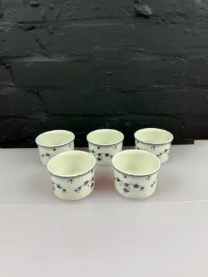 5 x Royal Doulton Yorktown T.C.1013 Ribbed Ramekin Dishes 3.25" x 2" Set