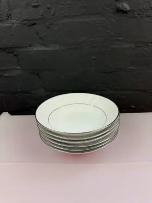6 x Noritake Tahoe 2585 Soup Cereal Bowls 19 cm Wide Set
