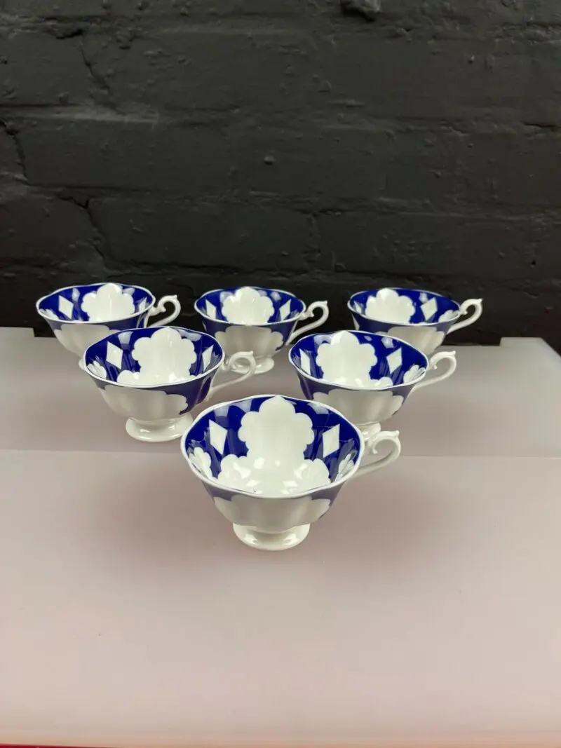 6 x Royal Crown Derby Unfinished Imari Peony Replacement Footed Tea Cups 2 Sets