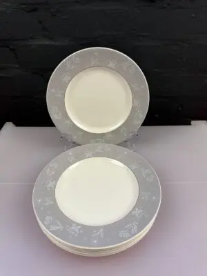 6 x Royal Doulton Bridal Veil D.6459 Salad Plates 8.5" Wide Set