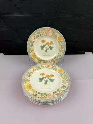 7 x Wedgwood Home Garden Maze Tea / Side Plates 7.25" Wide Set