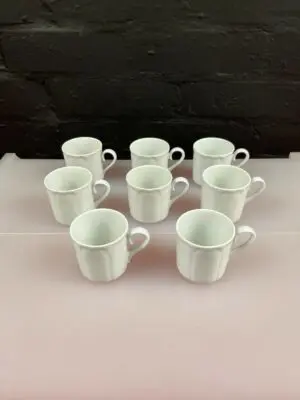 8 x St Michael Marks & Spencer Stamford Coffee Cups 6 cm High Set
