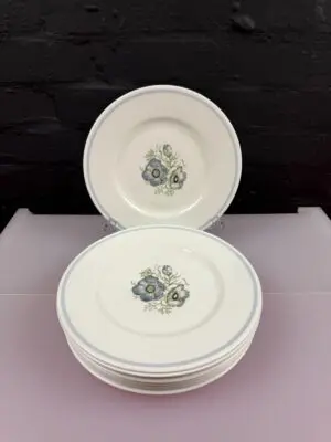 8 x Wedgwood Susie Cooper Glen Mist Dessert / Salad Plates 9" 23 cm Wide Set