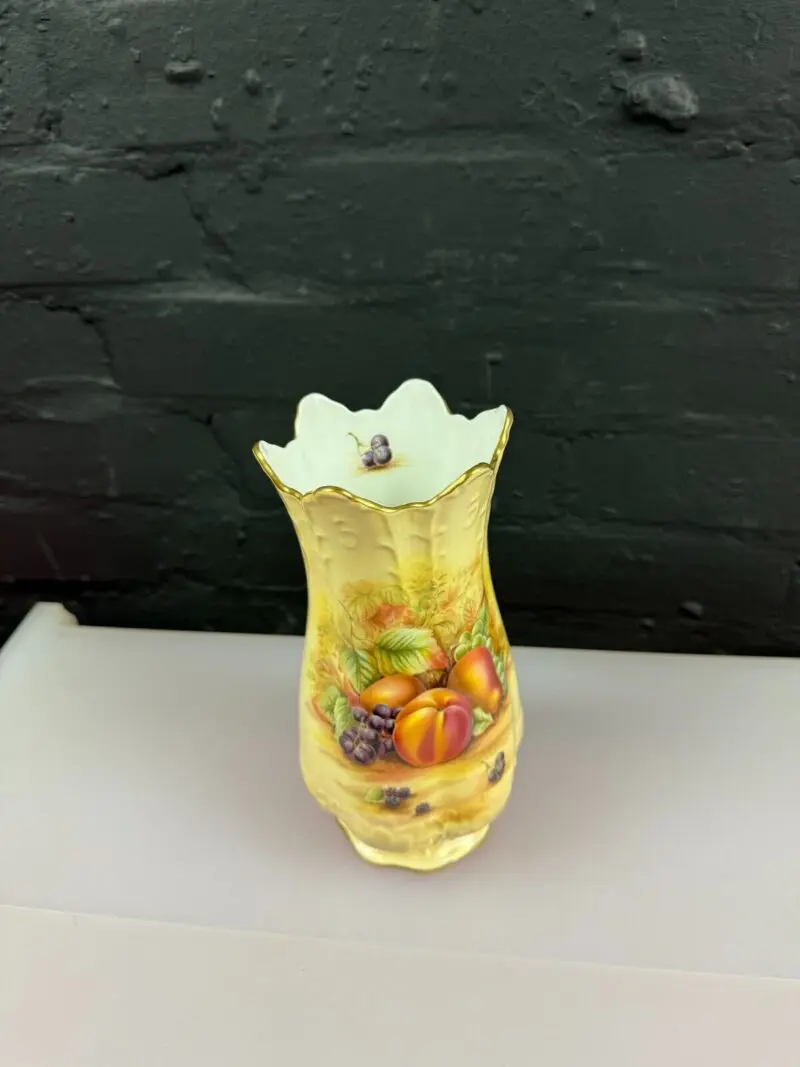 Aynsley Orchard Gold Vase 8.25" High