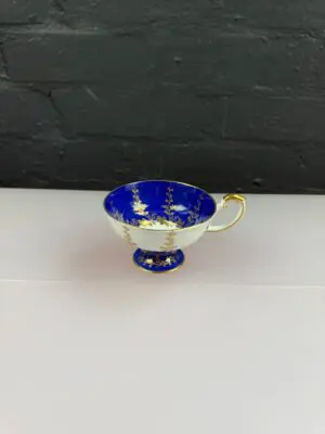Aynsley Vintage Blue and Gold Replacement Footed Tea Cup Pattern 287