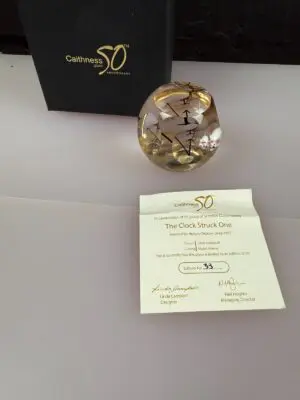 Caithness Clock Struck One Hickory Dickory Dock Paperweight Limited 33/50 RARE