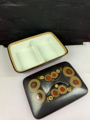 Denby Arabesque Covered Rectangle Divided Vegetable Serving Dish 28 cm x 21 cm