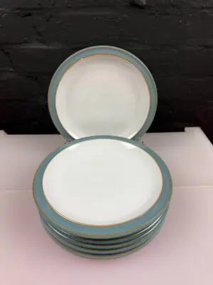 Denby Azure Salad Plates 22.5 cm Wide 1st Quality Set of 6