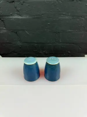 Denby Blue Jetty Salt and Pepper Pot / Shakers 3.5" High Cruet Set