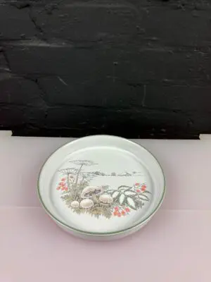 Denby Colorol Flan Dish 23 cm Wide Mushroom Fungi Rosehip Autumn Scene
