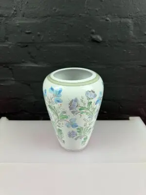 Denby Hand Painted By Lyn Floral Large Vase 9.25" High Signed