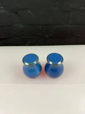 Denby Imperial Blue Salt and Pepper Pot / Shakers 3" High Cruet Set