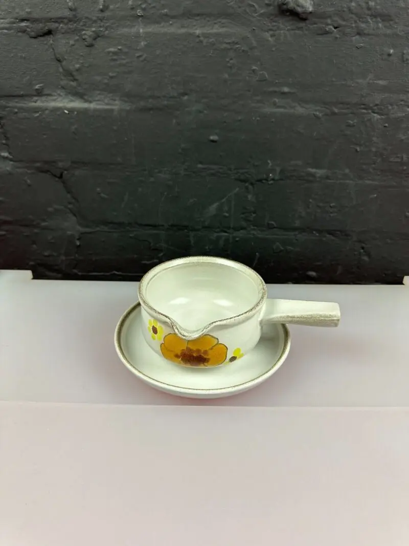 Denby Minstrel Handled Gravy Boat Sauce Jug & Stand Saucer Set Last 1 Available