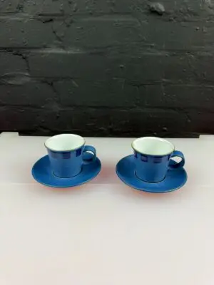 Denby Reflex Espresso Coffee Cups and Saucers Set of 2