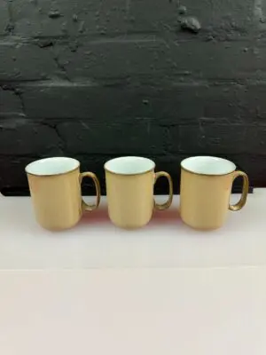 Denby Viceroy Straight D Handle Tea Coffee Mugs 10 cm High Set of 3