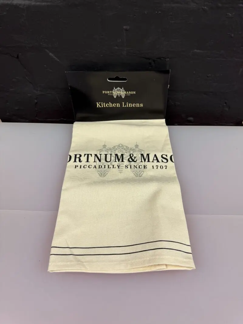 FORTNUM & MASON Official Classic Cream & Black Tea Towel 100% Cotton - New