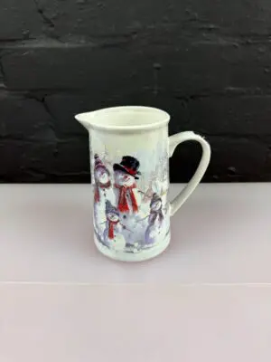 Jennifer Rose For The Leonardo Collection Christmas Robins Snowmen Jug 5.5" High