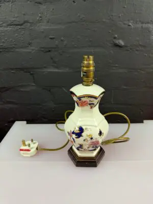 Masons Ironstone Blue Mandalay Lamp Base 28 cm To Top Of Fitting On Stand