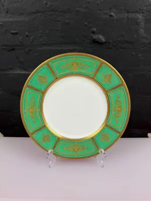 Minton Argyle Green & Raised Gold Dinner Plate 27 cm Wide H4998