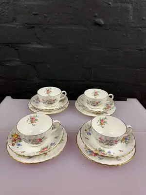 Minton Marlow Tea Trios Cups Saucers and Side Plates 4 Sets of 4 Available