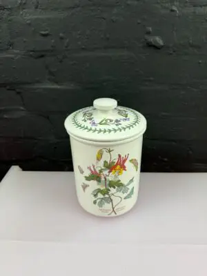 Portmeirion Botanic Garden Aquilegia Gracilis Slender Columbine Cooke Jar 8.75"