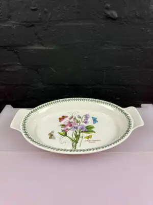 Portmeirion Botanic Garden Handled Vegetable Serving Dish Sweet Pea 14.75"
