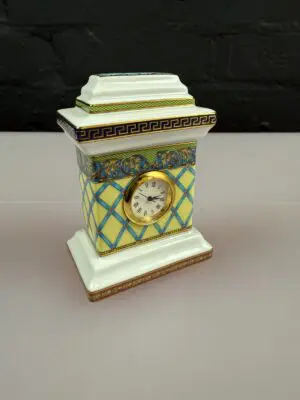 Rosenthal Versace Desk Clock Rare Russia Dream Pattern 3.5" High