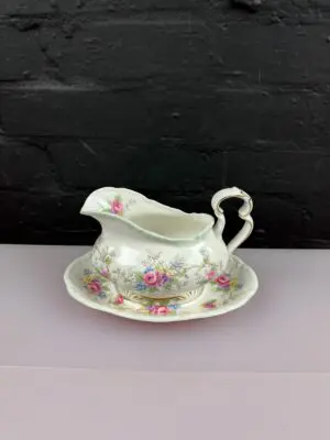 Royal Albert Colleen Gravy Boat / Sauce Jug and Stand / Drip Plate Set