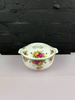 Royal Albert Old Country Roses Casserole Dish Green Rim 7" x 3.25" 3 Available