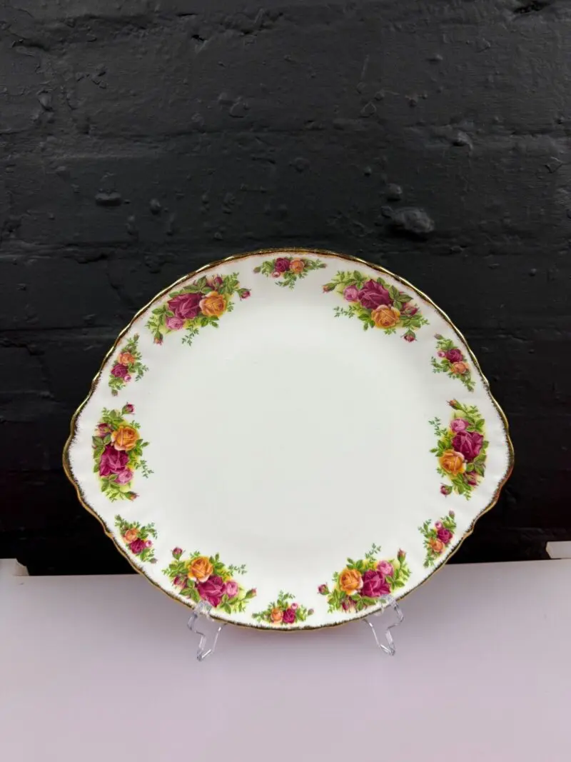 Royal Albert Old Country Roses Large Eared Cake / Bread Plate 12.5" Wide
