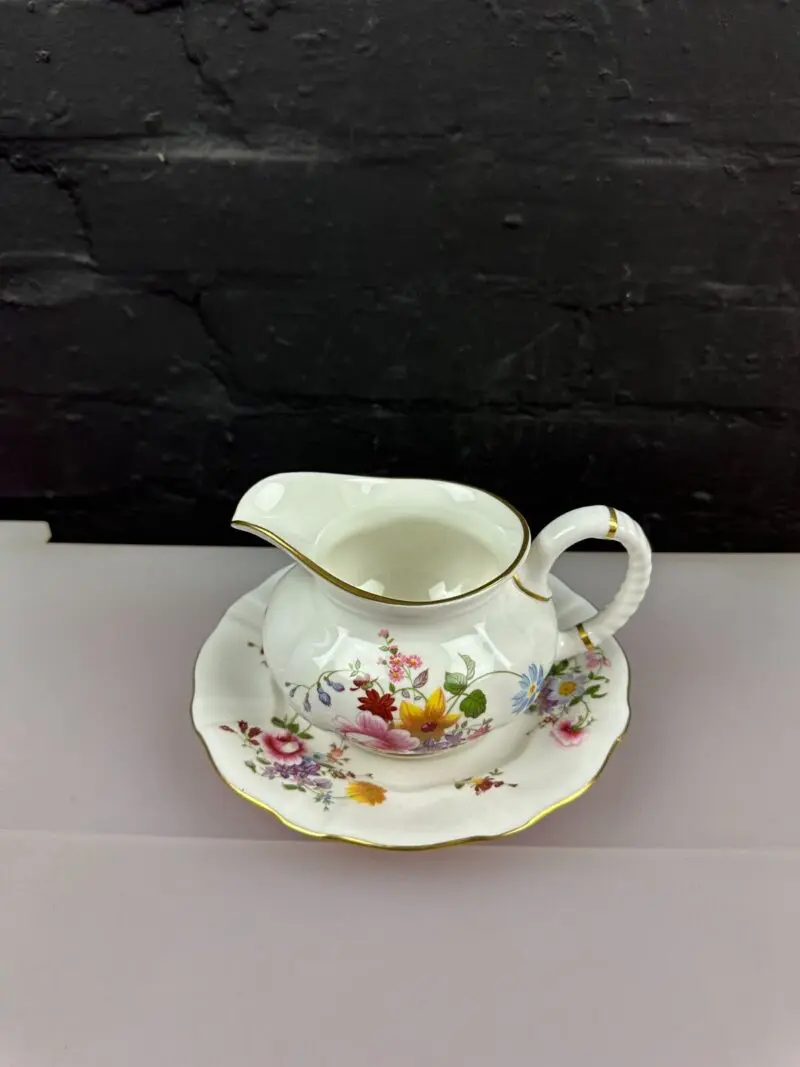Royal Crown Derby Posies Gravy Boat Custard Jug & Stand 1st Quality 1 Pint 1979