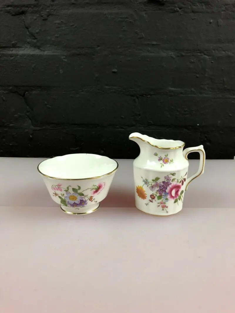 Royal Crown Derby Posies Milk Cream Jug 9.5 cm and Open Sugar Bowl 1st 2 Sets