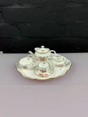 Royal Crown Derby Posies Miniature Tea Set on a Tray 1st Quality LVI 1986