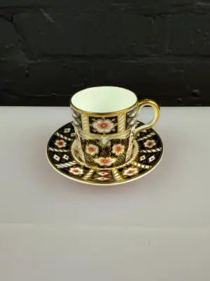 Royal Crown Derby Traditional Imari 2451 Coffee Cup and Saucer Set