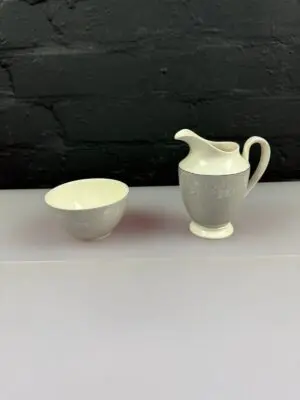 Royal Doulton Bridal Veil D.6459 Milk / Cream Jug 4.25" and Open Sugar Bowl Set