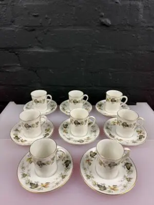 Royal Doulton Larchmont TC1019 Coffee Cups / Cans and Saucers Set of 8