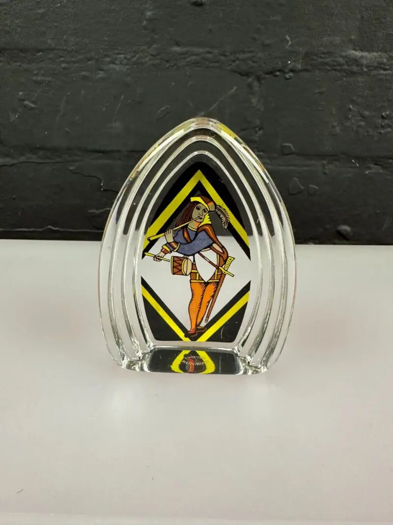 Vintage Wedgwood Christmas 1980 Crystal Glass Paperweight 4.25" High