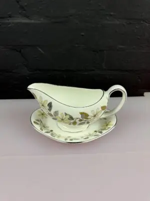 Wedgwood Beaconsfield Gravy Boat / Sauce Jug and Stand / Drip Plate Set
