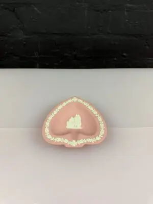 Wedgwood Jasper Ware Pink Spade Shape Trinket Dish