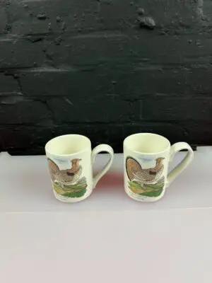 2 Portmeirion Birds Of Britain Tea Coffee Mugs 10.5 cm High Set Ruffled Grouse